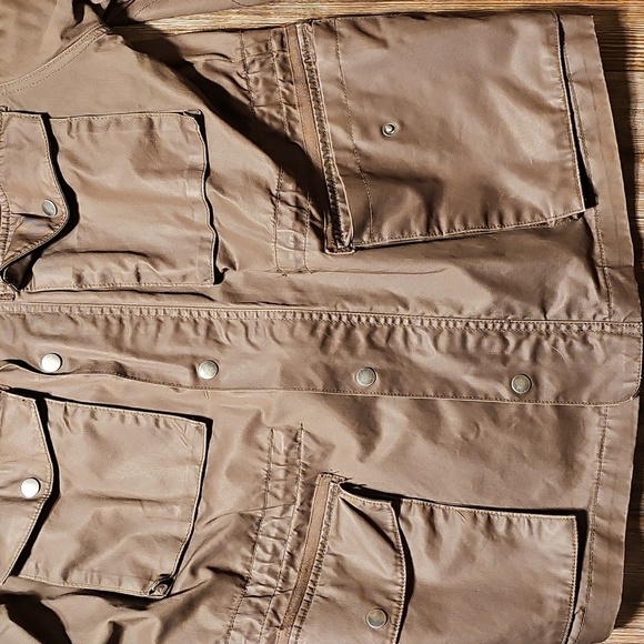 Men's Merona Brown Waxed Canvas 100% Cotton Field Jacket Large - Picture 3 of 5